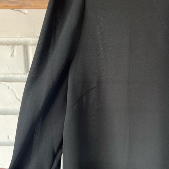 J. Crew Mercantile V-Neck Long Sleeve Sheer Blouse Tie Bell Sleeves, Black 8 NWT - Picture 7 of 12